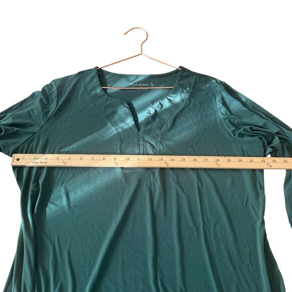 Susan Graver Dark Green Liquid Knit Blouse - Size XL - Picture 6 of 6